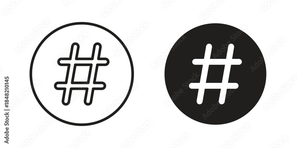Obraz premium Hashtag icons. Minimal logo design element, vector illustration.