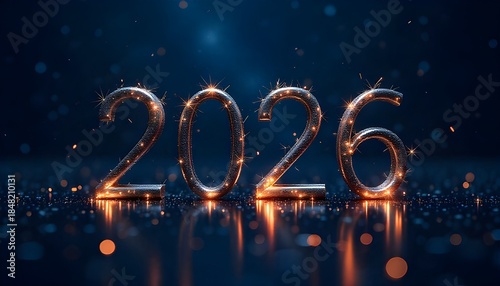 Wallpaper Mural 2026 Happy New Year Sparkling Lights Design Torontodigital.ca