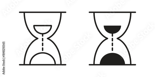 Hourglass icons. Minimal logo design element, vector illustration.