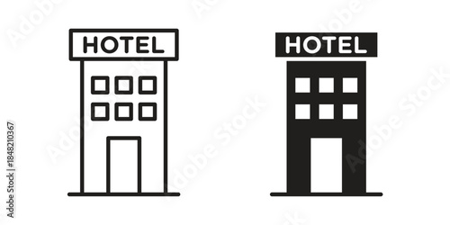 hotel icons. Minimal logo design element, vector illustration.