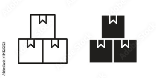 Inventory icons. Minimal logo design element, vector illustration.