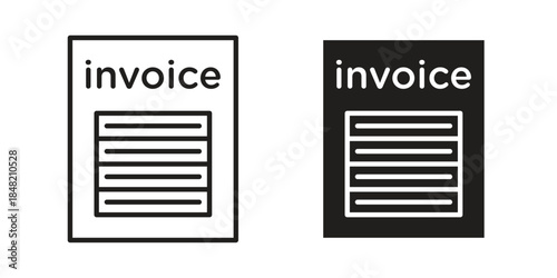 Invoice icons. Minimal logo design element, vector illustration.