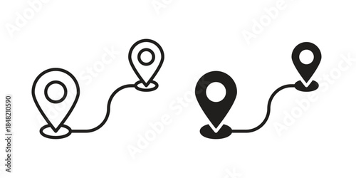 Itinerary icons. Minimal logo design element, vector illustration.