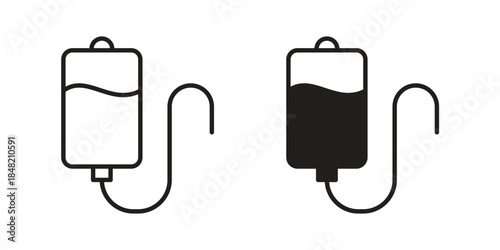 IV bag icons. Minimal logo design element, vector illustration.