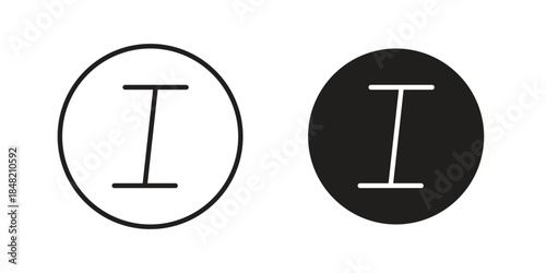Italic button icons. Minimal logo design element, vector illustration.