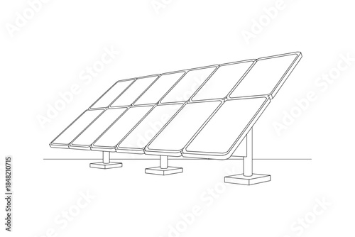 Solar panels silhouette vector illustration design, Black silhouette of wind turbines and solar panels on white background, Solar powered street light silhouettes, Renewable energy source concept