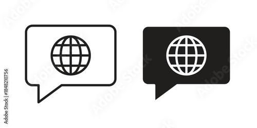 Language icons. Minimal logo design element, vector illustration.
