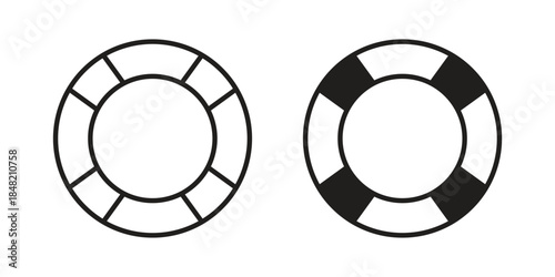 Life buoy icons. Minimal logo design element, vector illustration.