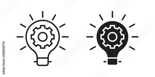 Lightbulb icons. Minimal logo design element, vector illustration.