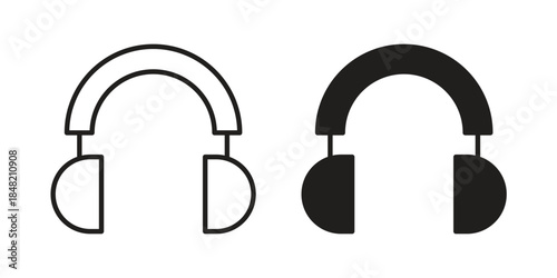 Listening icons. Minimal logo design element, vector illustration.