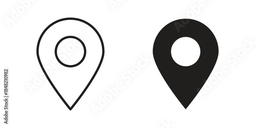 Located icons. Minimal logo design element, vector illustration.