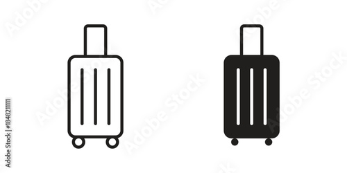 Luggage icons. Minimal logo design element, vector illustration.