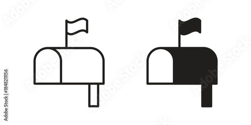 Mailbox icons. Minimal logo design element, vector illustration.