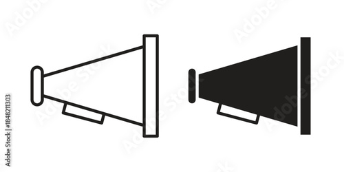 Megaphone icons. Minimal logo design element, vector illustration.