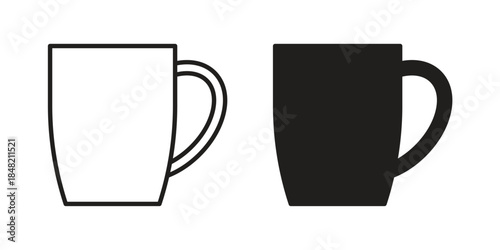 Mug icons. Minimal logo design element, vector illustration.