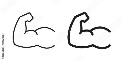 Muscle icons. Minimal logo design element, vector illustration.