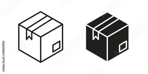 Package icons. Minimal logo design element, vector illustration.