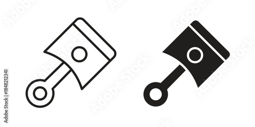 Piston icons. Minimal logo design element, vector illustration.