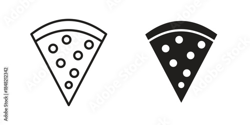 Pizza slice icons. Minimal logo design element, vector illustration.