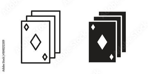 Playing cards icons. Minimal logo design element, vector illustration.