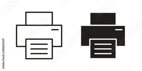 Print button icons. Minimal logo design element, vector illustration.