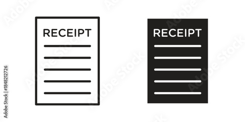 Receipt icons. Minimal logo design element, vector illustration.