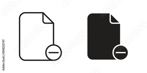 Remove document icons. Minimal logo design element, vector illustration.