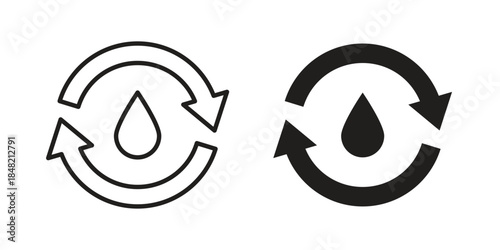 Reuse icons. Minimal logo design element, vector illustration.