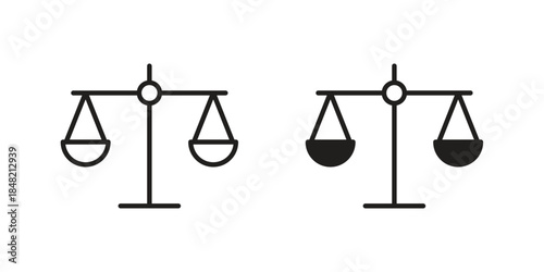Scale icons. Minimal logo design element, vector illustration.