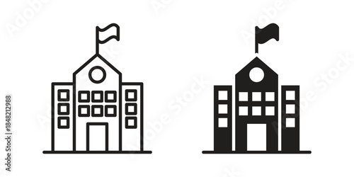school icons. Minimal logo design element, vector illustration.