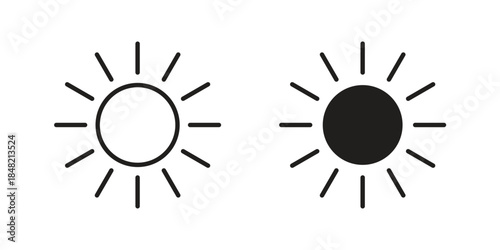Sun icons. Minimal logo design element, vector illustration.