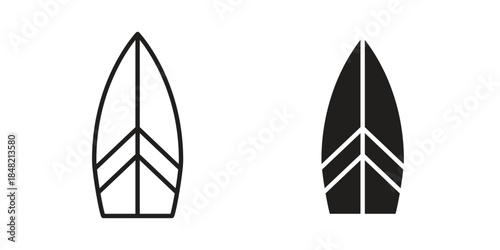 Surf board icons. Minimal logo design element, vector illustration.