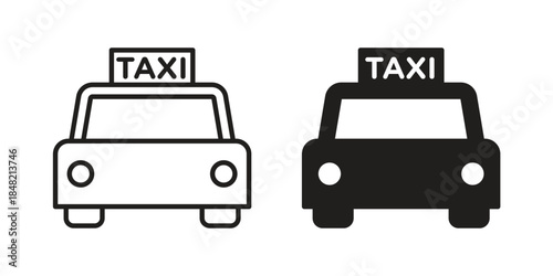 Taxi icons. Minimal logo design element, vector illustration.