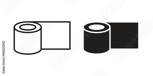Toilet Paper icons. Minimal logo design element, vector illustration.