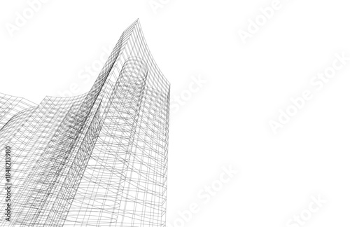 abstract buildings, architectural drawing 3d