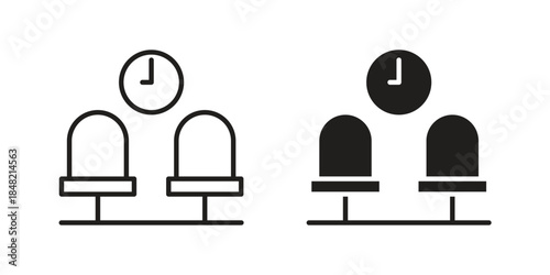 Waiting Room icons. Minimal logo design element, vector illustration.