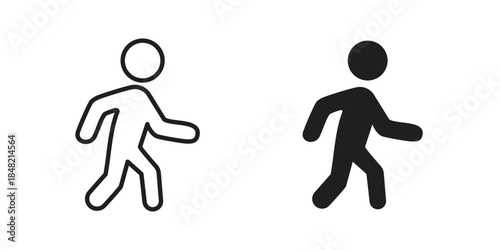 Walk icons. Minimal logo design element, vector illustration.