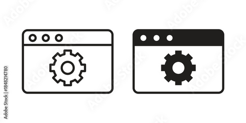 Web development icons. Minimal logo design element, vector illustration.