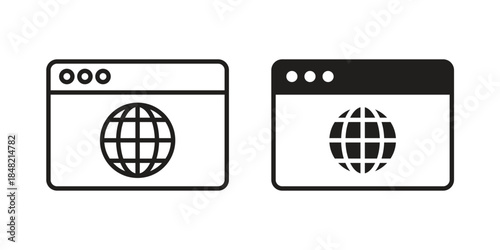 Web page icons. Minimal logo design element, vector illustration.