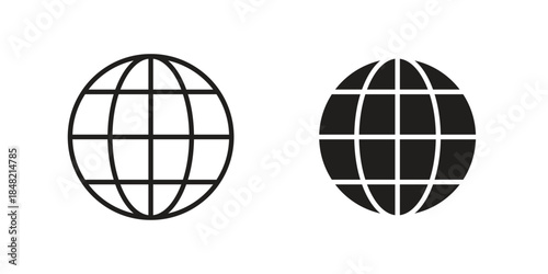 Website globe icons. Minimal logo design element, vector illustration.