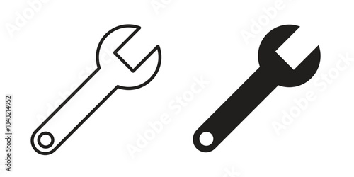 Wrench icons. Minimal logo design element, vector illustration.