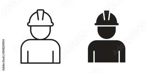 Worker icons. Minimal logo design element, vector illustration.