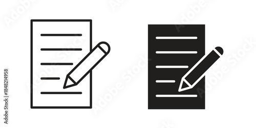 Writing icons. Minimal logo design element, vector illustration.