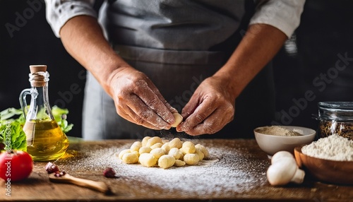 making fresh gnocchi homemade italian pasta recipe chef preparing dough cooking traditional food delicious meal