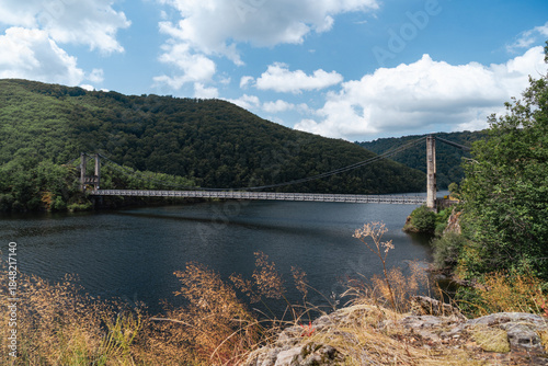 Saint Projet Bridge on Correze Department, Limousin, summer view on this valley