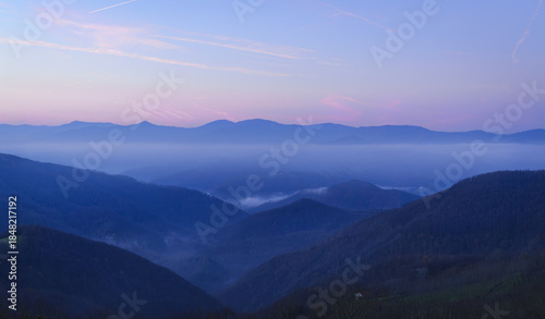 Mountains of the Basque Country from Uzpuru in the AIako Harriak nature reserve, Basque Country