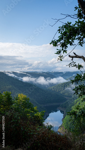 Gratte Bruyere Touristic View Point, Morning summer sunlight and Green Tree - Limousin