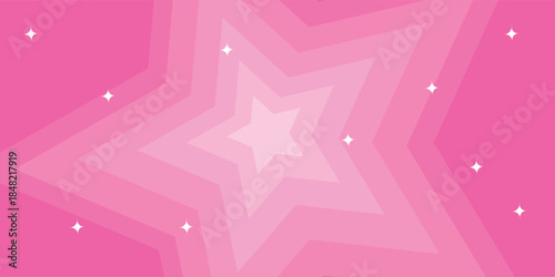 Beautiful background pink stars with sparkles. Vector illustration