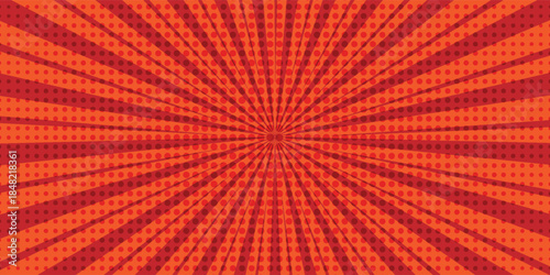 Red sunburst twist background. Vector Illustration