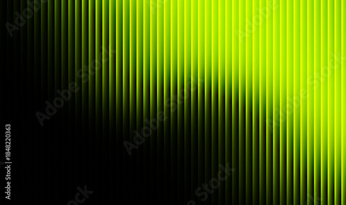 Abstract background featuring a dynamic vertical line pattern transitioning from deep black to vibrant neon yellow green hues